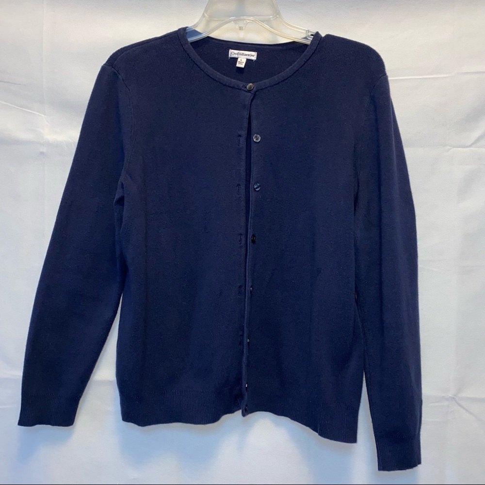 Croft & Barrow Cardigan Button Up Sweater - Navy Blue